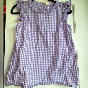 CREWCUTS - 16 - LAVENDER GINGHAM RUFFLE TOP - Great Condition